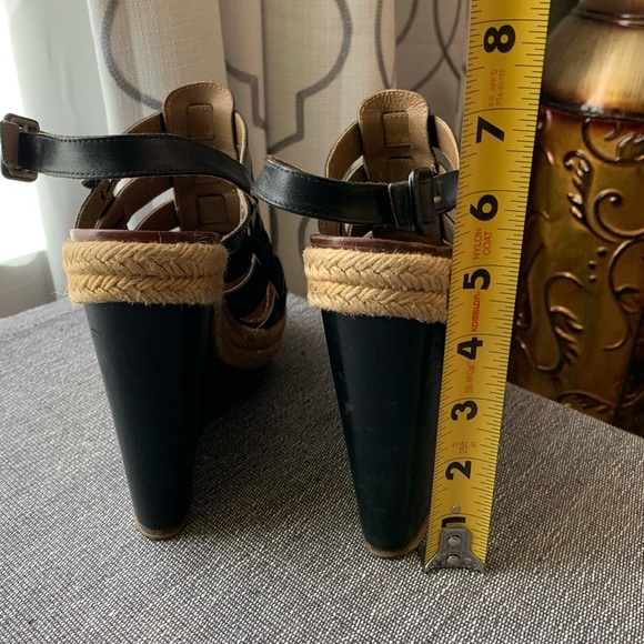 Christian Louboutin Black Barcelona Leather Wedge Sandal Size 39 - Picture 14 of 16